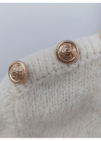 Білий демісезонний світер у смужку з гудзиками Zara