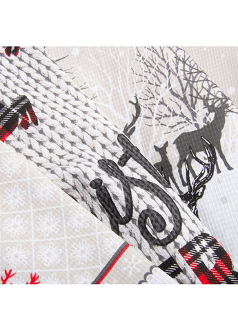 Тканина полотенна вафельна Олені 150 см 160 г/м2, бавовна, натуральна, щільна, всмоктувальна, тканина для рушників IDEIA (366089589)