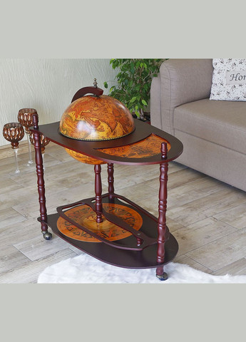 Глобус бар зі столиком Стародавні карти коричневий сфера 33 см (33035R) Гранд Презент (279624863)