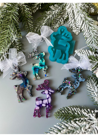 Молд Оленя дівчинка форма для новорічних іграшок на ялинку силіконова форма для епоксидної смоли No Brand (370567087)