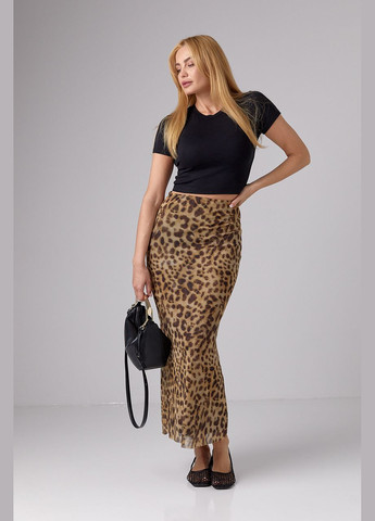 Довга спідниця леопардова з сітки Lurex (295185298)