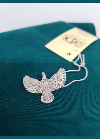 Комплект срібний 925 проба браслет і кулон Пташка горлиця вишиванка українська No Brand (329999429)