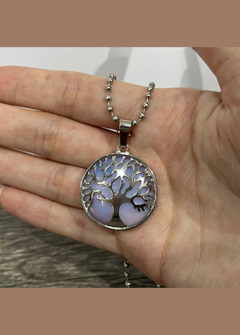 Подвеска с натуральным Лунным камнем в оправе "Древо жизни" на цепочке в подарочной коробочке Овен (331291796)