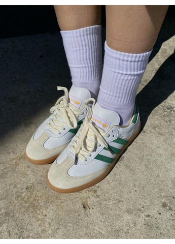 КРОССОВКИ ЖЕНСКИЕ ADIDAS SAMBA OG SPORTY & RICH WHITE GREEN АДИДАС САМБА No Brand серые демисезоны (367176738)