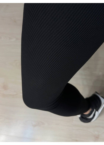 Лосини жіночі 5247 рубчик широкий пояс утеплені на хутрі чорні Ластівка (372750134)