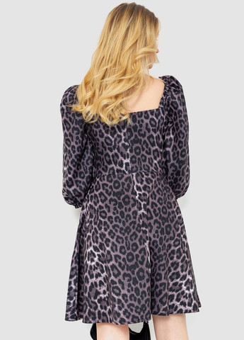 Чорна повсякденний сукня з леопардовим принтом на запах для жінок вільного крою весняно-осіння сливово-чорна (sku_172r989) No Brand леопардовий