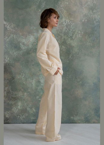 Желтая всесезон пижамный хлопковый костюм с брюками yellow strip Forly