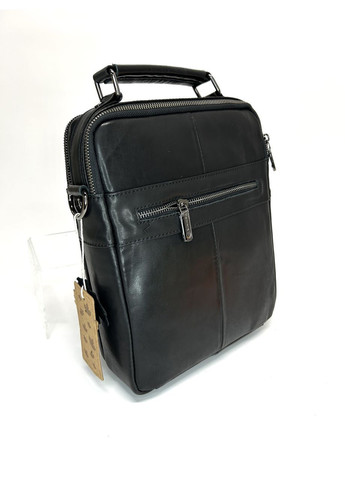 Чоловіча сумка Zzixs з натуральної шкіри 8809 чорна 29 x 24 x 12 No Brand (371681807)