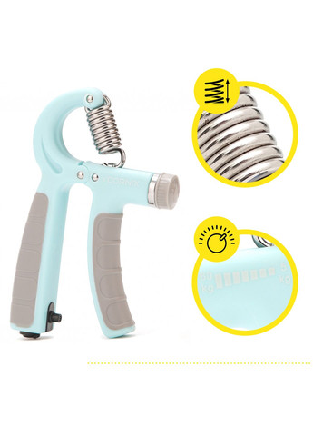 Эспандер кистевой 5-60 кг с регулируемой нагрузкой и счетчиком Mint/Grey Cornix XR-0266 (342758491)