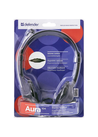 Гарнитура Aura 104 black (63104) Defender (322910155)