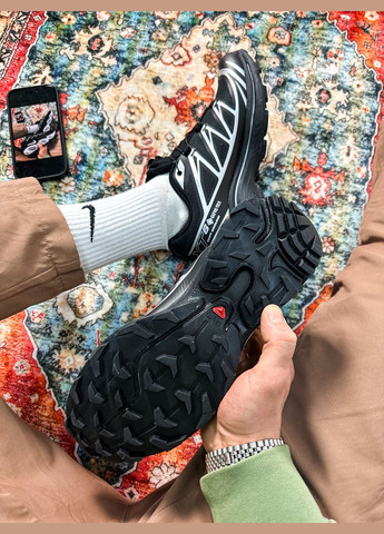 Чорні Осінні кросівки чоловічі salomon xt-6 adv gore-tex black silver | саломон хт-6 чорні No Brand