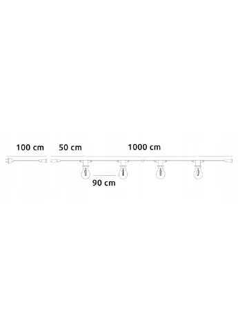 Садова гірлянда гумова 10 м чорна 10 LED-ламп E27 SuperLED (390158289)