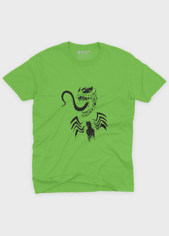 Салатовая демисезонная футболка для мальчика с принтом супервора - веном (ts001-1-kiw-006-013-010-b) Modno
