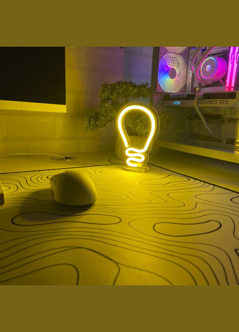 Неоновая led вывеска на подставке neonflexglow Лампочка 15см No Brand (344468134)