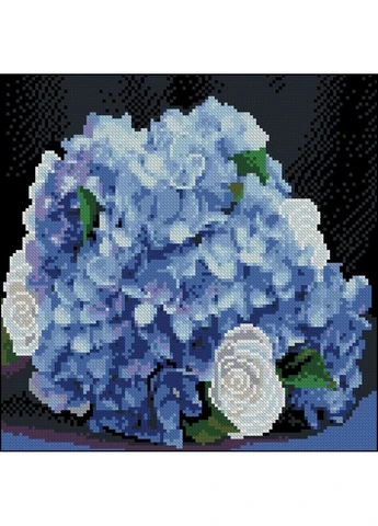 Алмазная мозаика "Нежные гортензии" 30х30 см (294674) Ідейка (389437225)