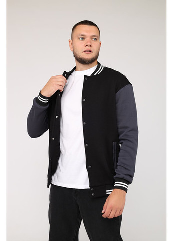 Чорна демісезонна куртка-бомбер чоловіча колір чорний цб-00282591 Yuki