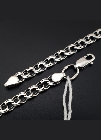 Срібна цепочка чоловіча Бісмарк плоский. Чорнений ланцюжок на шию срібло 925. Довжина см ZLATO (289370607)