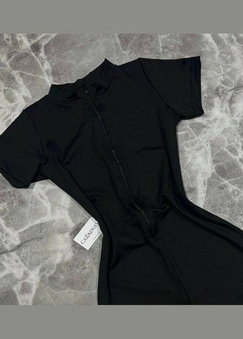 Женский комбинезон FINO Mode комбинезон-шорты однотонный чёрный повседневный