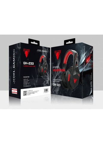 Ігрові навушники з мікрофоном Jedel GH-233 з посиленим кабелем Чорні з червоним Zegor (297443224)