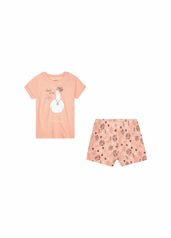 Помаранчева піжама (футболка і шорти) для дівчинки 372796 помаранч Lupilu