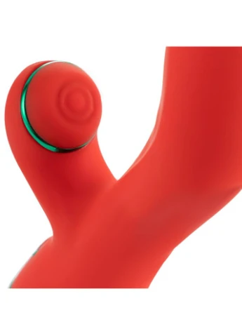 Вибратор-кролик с пульсацией и флогером SEVANDA Whip Vibrating Massage Wand, красно-зеленый Lockink (369952149)