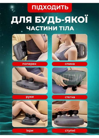 Ручной массажер для спины и тела, аккумуляторный, 4 насадки No Brand Perfect (371144916)