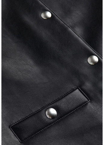 Чорна демісезонна жіноча куртка з еко-шкіри н&м (56808) xs чорна H&M