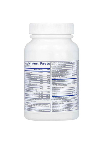 Мультивітаміни та мінерали (O.N.E Multivitamin) 1 на день 60 капсул Pure Encapsulations (361115426)