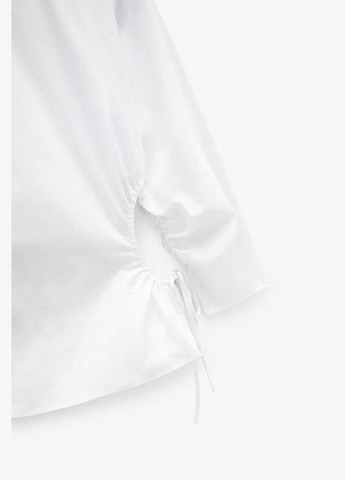 Біла біла бавовняна сорочка блузка з вирізами Zara