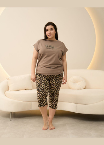 Светло-коричневая женский батальный комплект с капри Nicoletta