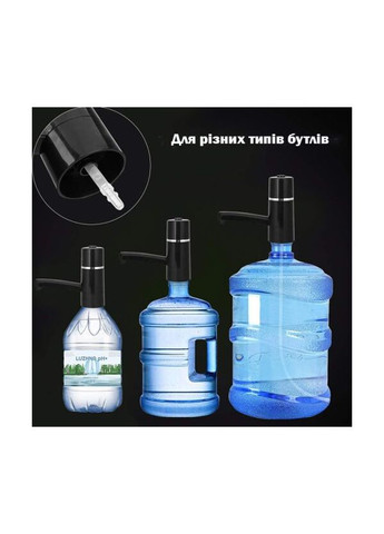 E4 black, Помпа для бутильованої води електрична, чорна, USB помпа ViO (322594671)