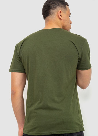 Хаки (оливковая) футболка мужская однотонная базовая, цвет черный, Ager