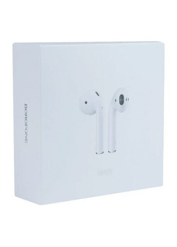 Беспроводные Bluetooth наушники BOROFONE BW25 в кейсе с сенсорным управлением Белые No Brand (323486260)