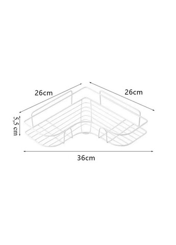 Кутова настінна поличка для ванної самоклеюча біла (NR0147_2) No Brand (315885392)