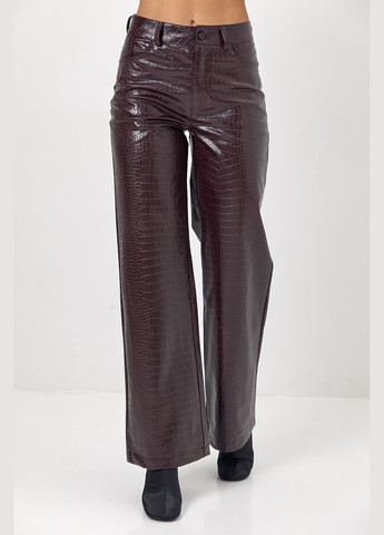 Екошкіряні штани з фактурою крокодила Lurex (316575445)