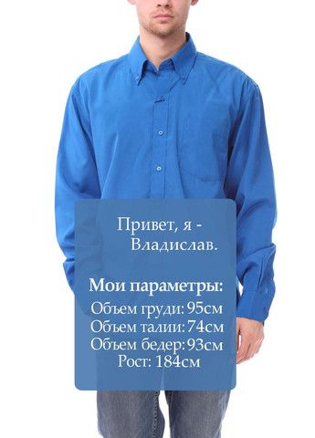 Синяя повседневный рубашка однотонная Aldo & Co