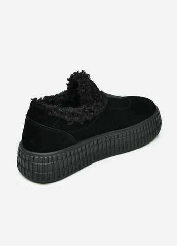 Короткие замшевые угги черного цвета с меховой опушкой и высокой подошвой (отшив 3 дня) Paradize (370913156)