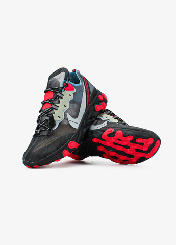Чорні всесезон кросівки чоловічі nike react element 87 black red | найк реакт елемент 87 чорні червоні No Brand