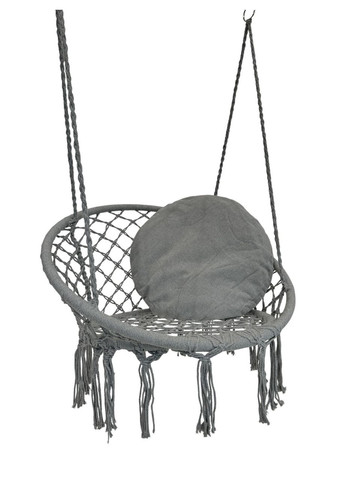 Подвесное кресло-качеля 80 см Плетёная круглая качеля + мягкая подушка WCG (346533304)