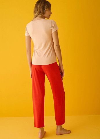 Персиковая всесезон пижама футболка + брюки Angels Secret