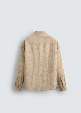 Бежевая рубашка в полоску Zara