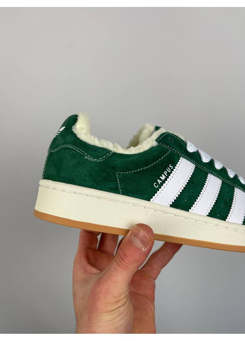 Серые зимние кроссовки мужские adidas campus 00s ‘green’ fur адидас кампус No Brand