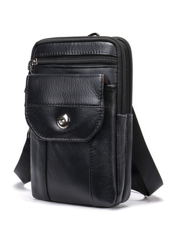 Кожаная сумка кросс боди мужская мессенджер через плечо черная 20358 Vintage (329195388)