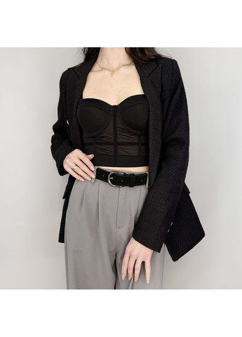 Ремінь жіночий замшевий PS-3413 чорний з темною пряжкою (125 см) Puos (369892831)