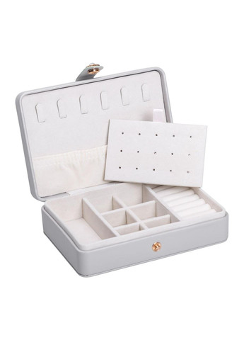 Шкатулка для украшений из эко кожи 16х11х4,7 см органайзер для бижутерии ювелирных изделий велюровая ProDobro (364193227)