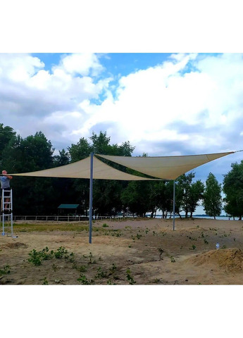 Тент навіс затіняючий трикутний 3х3х4м Сітка (Бежевий) No Brand (332637330)