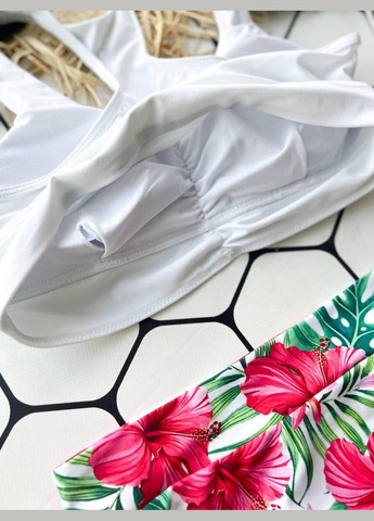 Белый летний купальник sw1365/1 (с топом-белым) раздельный Ghazel