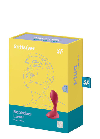 Анатомічна анальна пробка із вібрацією Backdoor Lover червона Satisfyer (303908647)