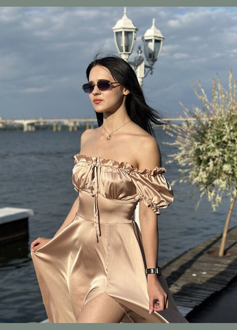 Пудровое женское платье миди из шелка армани пудровый Maybel