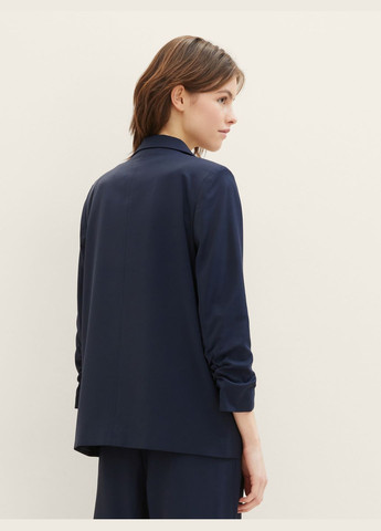Синий женский пиджак Tom Tailor однотонный - демисезонный